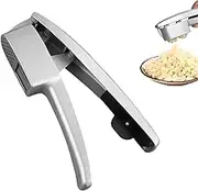 Garlic Press - 2-in-1 Garlic Slicer Mincer Tool | Professional Handheld Squeezer Tool, Manual Kitchen Gadgets for Home Cooks