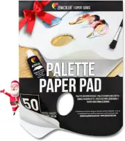Zenacolor - Paper Palette Pad - 50 Removable and Disposable Sheets for White