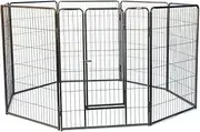8 Panels Galvanised Pen Run for Dog Chicken Chook Rabbit Cat 80cm/110cm Height playpen