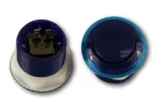 Arcade Game two color, edge transparency round Push button Blue for Mame + Jamma