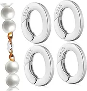 EPIGEIST 4Pcs Charm Clasp Necklace Shortener Connectors Oval Carabiner Jewelry Clasps for Versatile Use User Friendly Spring Loaded Design for Layering and Enhancing Your Jewelry