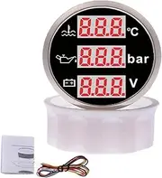 ALAGPNPMZH 52mm Waterproof Digital Car Boat Tachometer Gauge 0-9999 RPM Tacho Meter with Engine Hours for 9~32V Speedometer(3 in 1 BS)