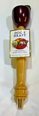 DOC'S DRAFT Original Hard Apple Cider Gold Threaded Wooden Beer 12" Tap Handle