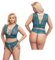 Lingerie Set Erotic Woman IN Lace Sexy Bra Thong Underwear Open