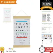 Snellen Eye Chart with Wooden Frame - 15x8 Inches Canvas for Vision Testing