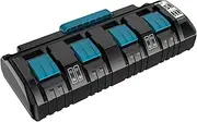 4-Ports Charger for Makita 14.4V-18V Li-ion Battery, Rapid Charger for DC18SF