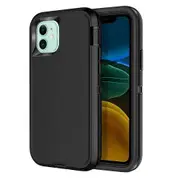 For Apple iPhone 11 Case Drop Resistant Defender Tradies Heavy Duty Rugged Shockproof Cover (Black)