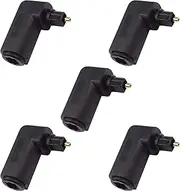 5 Pack Optical Fiber Adapter, tunghey Toslink Right Angle 90 Degree Digital Optical Audio Cable Adapter Male to Female