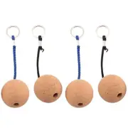 4Pcs Floating Cork Ball Keyrings,50mm Key Float Water Sport Accessories for2134