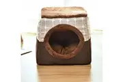 2 In 1 Comfy Folding Pet Dog Cat House Kennel Coffee