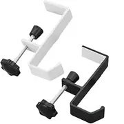 Jindizi Purse Hanger for Desk, 2 Pcs Headphone Holder Clamps, Universal Fit Desk Headphone Hanger, Movable Table Hooks for Hanging Bags Clothes, Hats, Coats