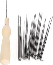 Wool Felting Tool Kit Pack Needle Metal, Wooden Handle, DIY Craft Toy with Needles for Replacement
