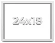 24x18 Shadow Box High Gloss White Display Frame | 1.625 Inches Deep | 1 Inch Mou