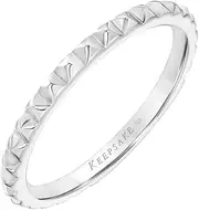 Pyramid Cut Triangle Bead Stackable Ring in 925 Sterling Silver or 18k Yellow Gold Vermeil, by Keepsake