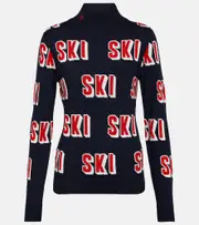 [Perfect Moment] Perfect Moment Wool jacquard turtleneck sweater AU 14 blue