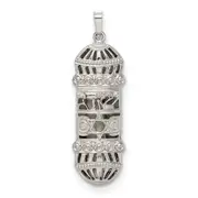 Sterling Silver Fancy Mezuzah Pendant