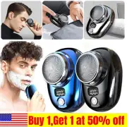 Portable Electric Razor Mini Shave for Men USB Rechargeable Shaver Travel Home