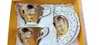 Ttea cups and saucers, Sugar bowl, milk jug and Tea or Coffee pot Set
