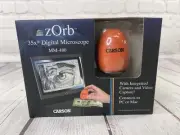 CARSON zOrb 35x Digital Microscope Lava Orange MM-480 MAC OR PC NEW!