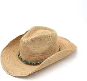 [NAMANANA] Raffia Straw Cowboy Hat,Women's Crocheted Summer Straw Hats, Classic Beach Sun Hats