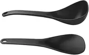 NOLITOY 1 Set Non Stick Rice Paddle Soup Spoon Multipurpose Serving Spoons with Long Handle for Home Restaurant Use Scratch Resistant Easy to Clean Black
