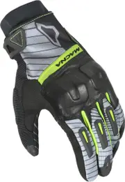 Macna Attila RTX Motorcycle Gloves, black-grey-yellow, Size L for Men Black Grey Yellow