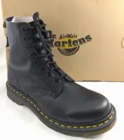 DR. MARTENS Women's PASCAL 1460 Combat Boots Virginia Black Leather US 8/39 NEW