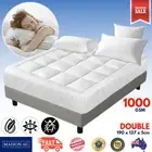 Double Bed Pillowtop Mattress Topper 1000GSM Bamboo 5cm Thick Plush Protector