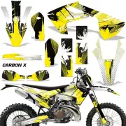 Custom MX Decal Kit with #Plate Husqvarna TE/FE/TX All Models 17-19 CARBONX YEL