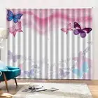 Butterfly Happy Flight 3D Curtain Blockout Photo Printing Curtains Drape Fabric