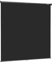 RAUBAY Retractable Pull Down Black Screen Backdrop - 200 x 220 cm Collapsible Wall-Mount Background for Professional Video Production, Photography, TikTok and Video Conferencing