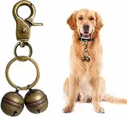 Extra Loud Cat & Dog Bell for Collar, Pet Tracker & Falconry, Durable Brass Collar Charms with Swivel Lobster Clasp, Large, Brass, 0