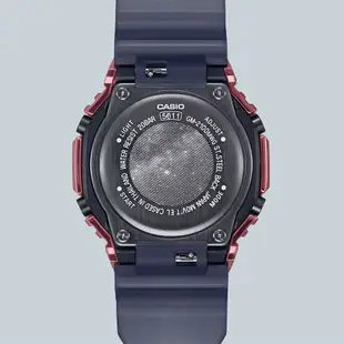 CASIO 卡西歐(GM-2100MWG-1A) G-SHOCK 紫色閃爍銀河之旅 金屬錶殼八角形雙顯錶-黑紫