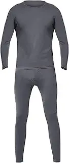 [TZ Promise] Men's Lightweight Sport Performance Microfiber Fleece Thermal Top Bottom Long Johns Underwear 2 Pcs Set