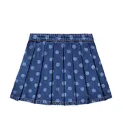 [Self-Portrait Kids] Self-Portrait Kids Polka-dot pleated denim skirt Y 10/12 blue