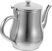 CRILSTYLEO Large Capacity Stainless Steel Oil Strainer Pot Comfortable Handle for Safe Grease Storage for Kitchen Oil Juice Soup and Cooking Items with Easy Pour Design