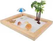 SUPVOX 1Set Mini Sand Tray with Ocean Theme Tranquil Zen Garden Decor for Home Office Includes Sea Animal Figures Present for Collectors
