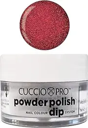 Cuccio Pro Nail Colour Dip System Small Powder Polish 14 g, 5545 Dark Red Glitter, 14 g