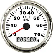 GPVPGHGRJ 3/4/6/8/10/12 Cylinder Engine Tachometer for Auto Outboard Motor Car Boat Combination Hour Meter tach 7000RPM REV Counter 12 24V Speedometer(WS 7K)