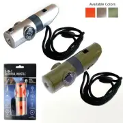 2Pk 7in1 Survival Whistle Compass Thermometer