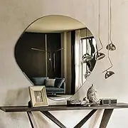 BST FURNH Irregular Wall Mirror Asymmetrical Mirror, 20'x20 Wavy Asymmetrical Frameless Mirror Vanity Mirrors for Bathroom Bedroom Living Room Entryway,Decorative Modern Wall Decor Mounted Mirror