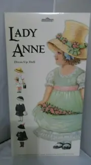 LADY ANNE DRESS UP DOLL 1 DOLL 4 DRESSES AND 4 HATS #40 LITE GREEN FOLDER