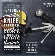 10-in-1 Mixology Bartender Bar Tool Kit Muddler Jigger Reamer Corkscrew Zester