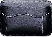 AMOUTOR Car Side Pocket Organizer, Auto Seat Pockets PU Leather Pen Phone Holder Tray Pouch Used for Car Door, Window, Console, Seat -Fits to Organize Document, Registration, Notepad, Gadgets, Pen All black