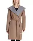 NEW MICHAEL KORS $450 CAMEL GRAY TWO TONE DOUBLE FACE BELTED COAT SZ L LARGE