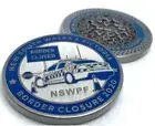 NSW Police Border Closure Coin, 1 x Coin, Antique Silver, 42mm