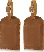 Ringsun Genuine Leather Luggage Tag for Suitcases ID Tags Bag Tags for Luggage (