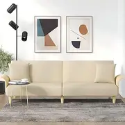 Sofa Bed, Lounge Sofa Couch Sofa Bed with Armrests Cream Fabric