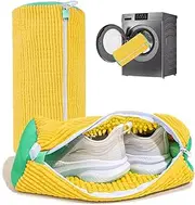 Ronluuu Shoe Washing Machine Bag, Laundry Shoe Bag for Washer and Dryer - 2pc Reusable Shoe Cleaning Bag for Sneaker Tennis Shoes Unstain Cleaner Kit (Yellow 2pcs)
