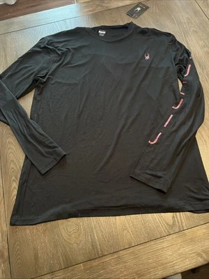 Spyder Mens Loungewear Long Sleeve Pullover Crew Neck Black Size L